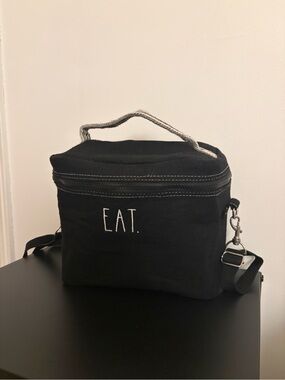Rae Dunn EAT Black Insulated Lunch Bag Crossbody